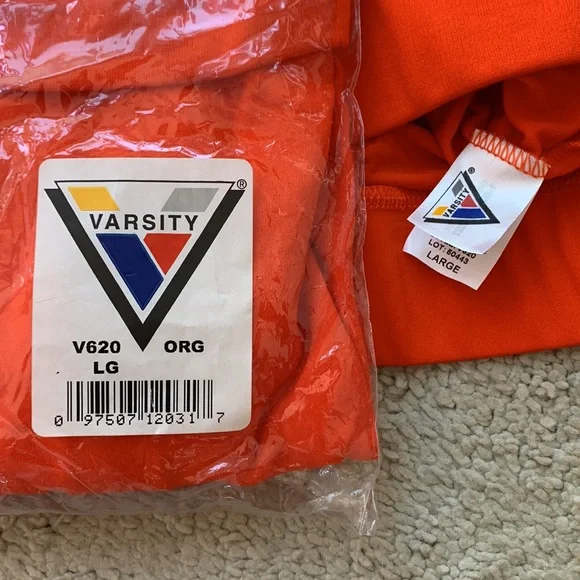 Varsity Cheer Nylon Body Liner Crop Top L New Orange - Picture 5 of 8